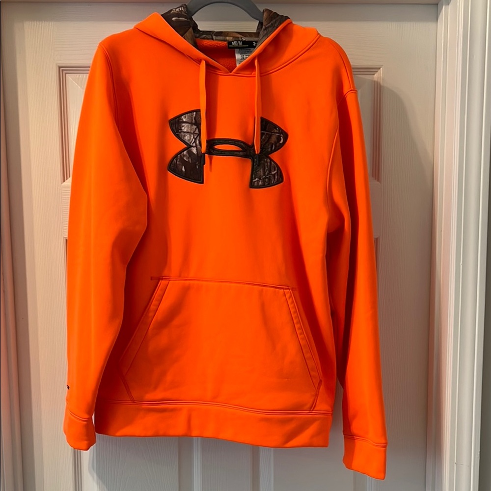 Under Armour Vibrant Orange Hoodie with Black Logo